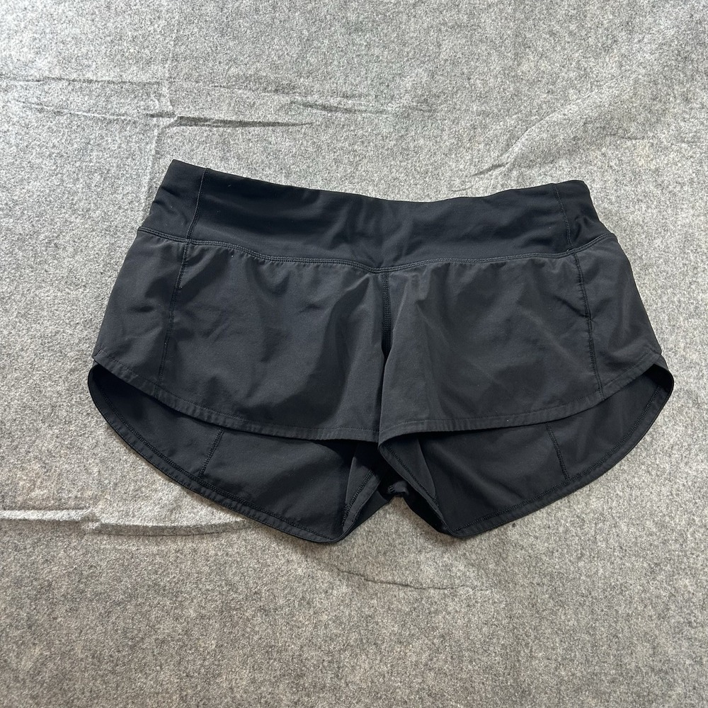 Lululemon Speed Up Shorts Women's Size 6 Black Lined Running Athletic Zip Pocket
